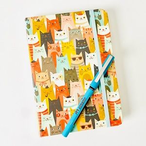 🆕 Cat Themed Print Journal (with Pilot V5 pen) 😸🖊📓